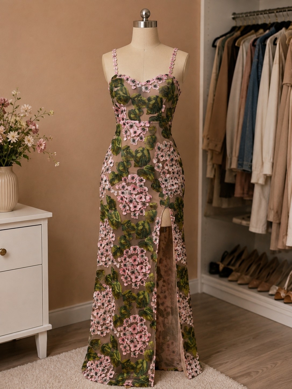 Elodie Floral Embroidered Gown
